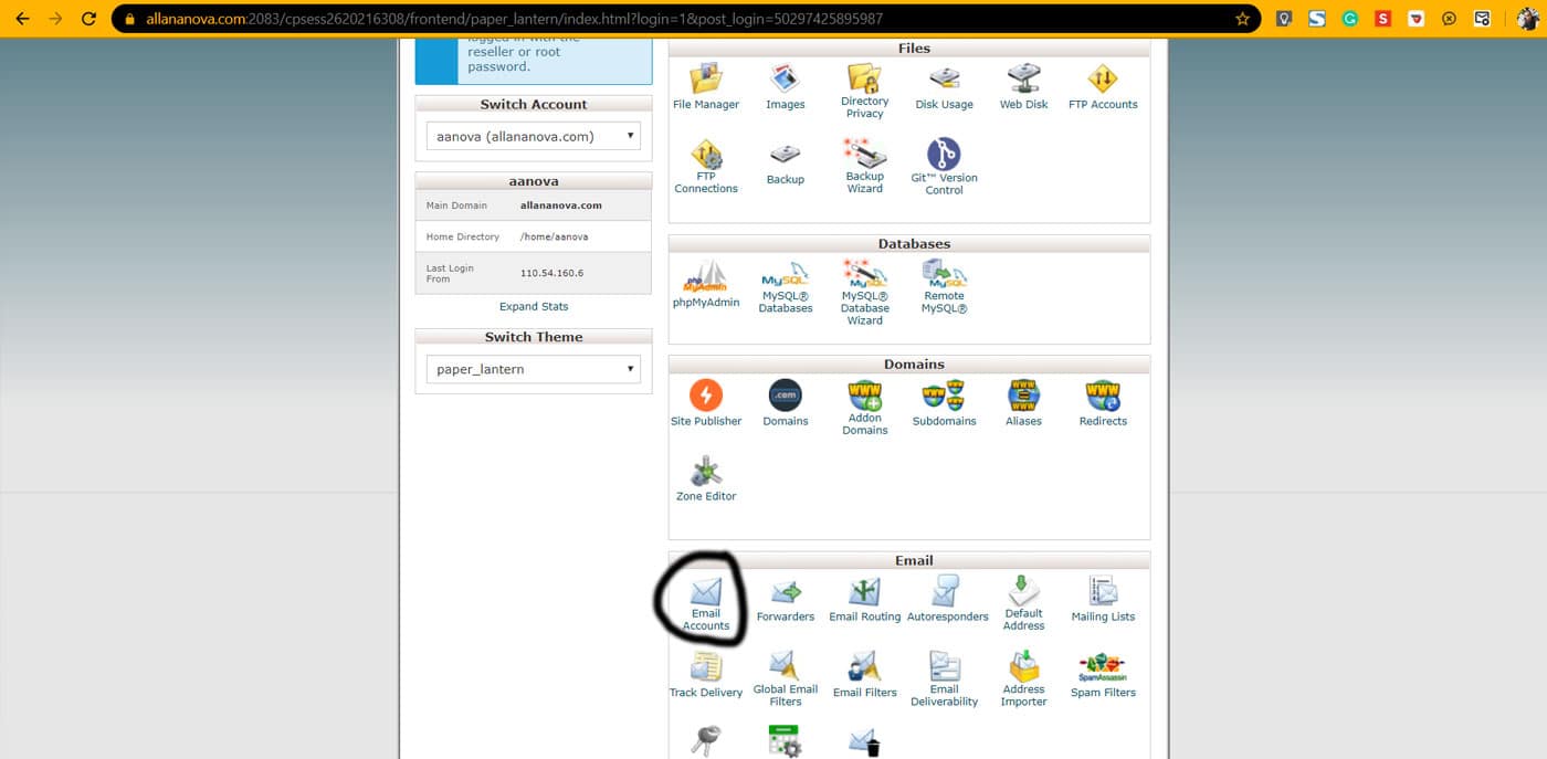 setup domain email with thunderbird