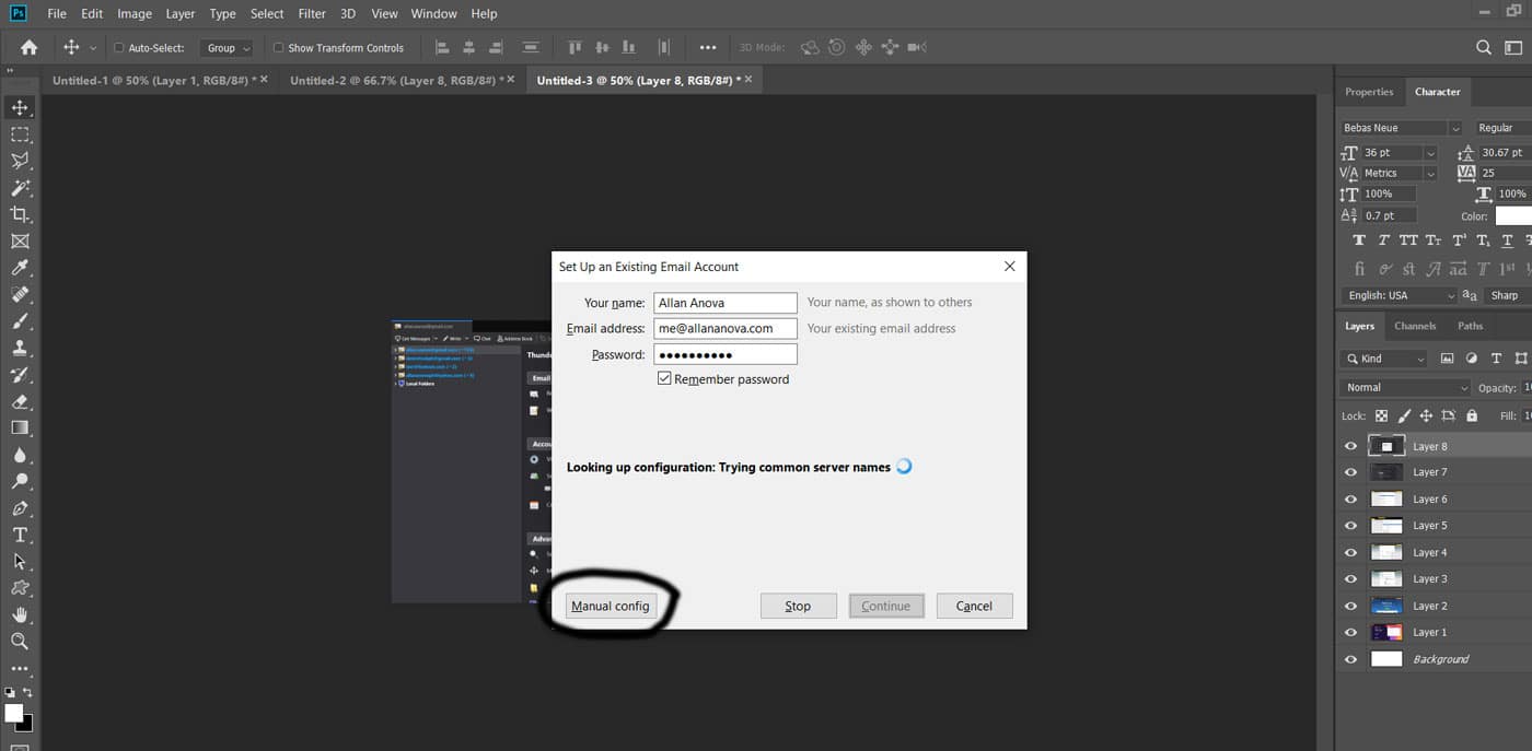 setup domain email with thunderbird