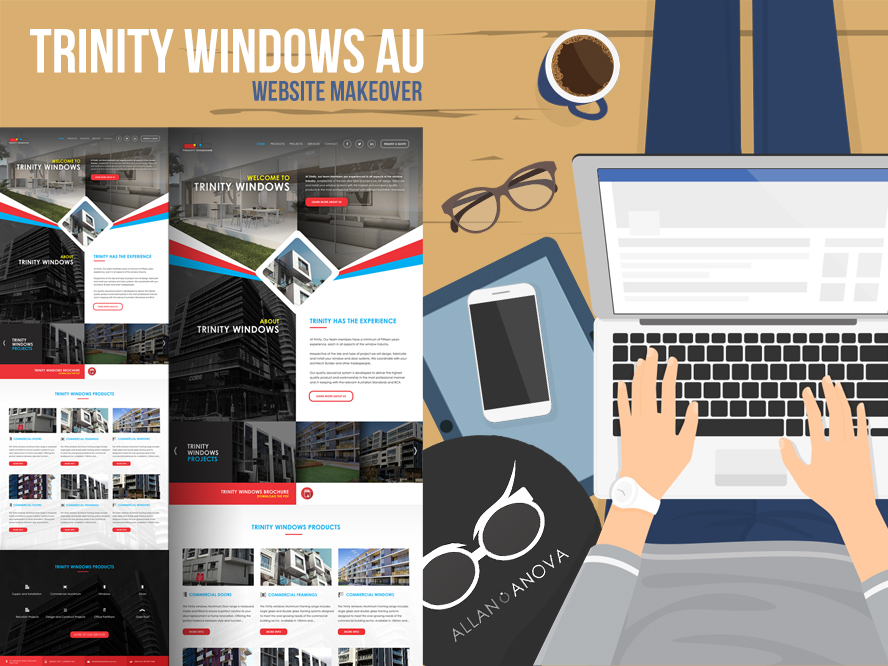 web redesign of trinity windows au