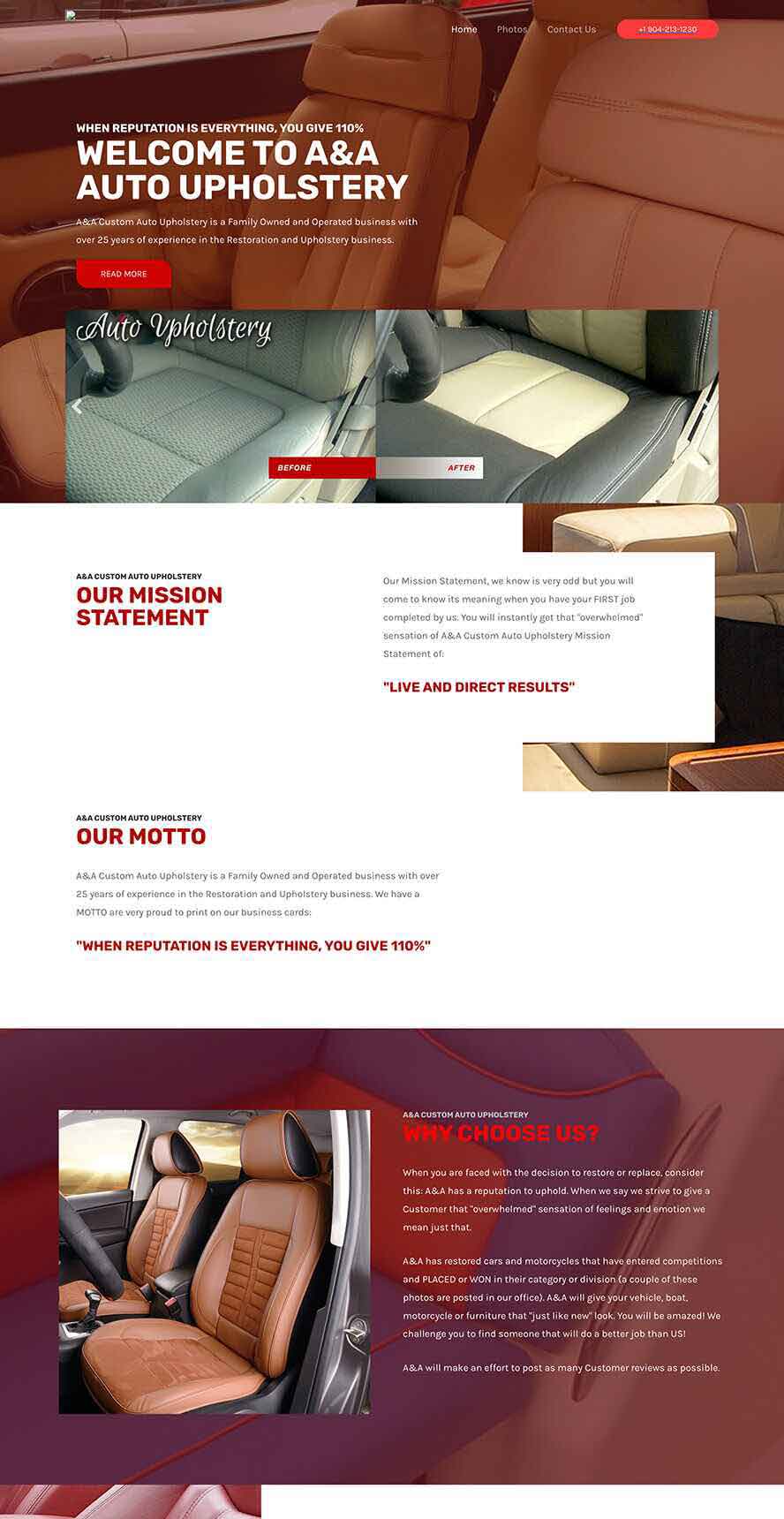 AA Upholstery - Florida - Ecommerce Website