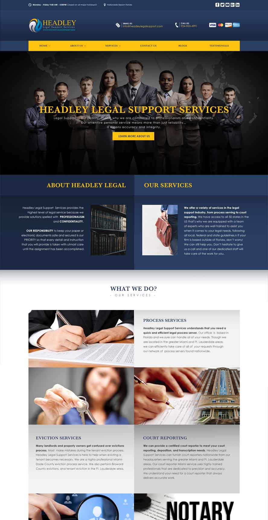 Headley Legal Support - Florida - Website with CMS