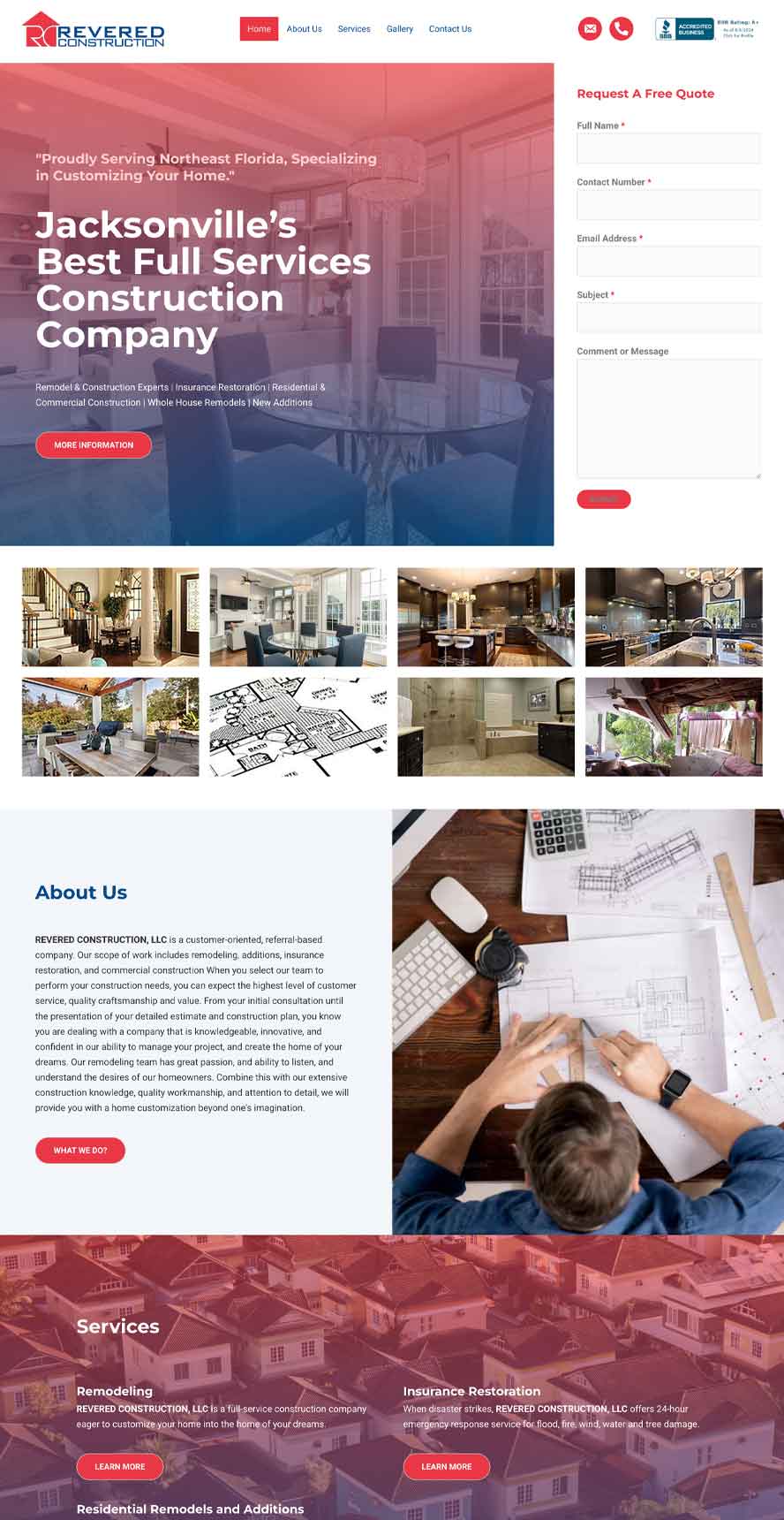 Revered Construction - Florida - Website with CMS