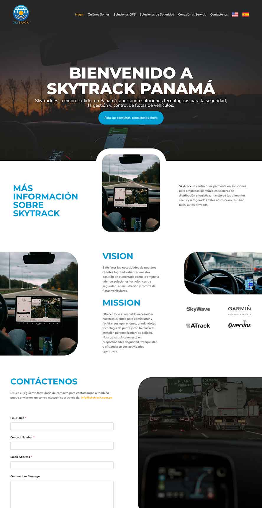 SkyTrack Panama - Website with CMS